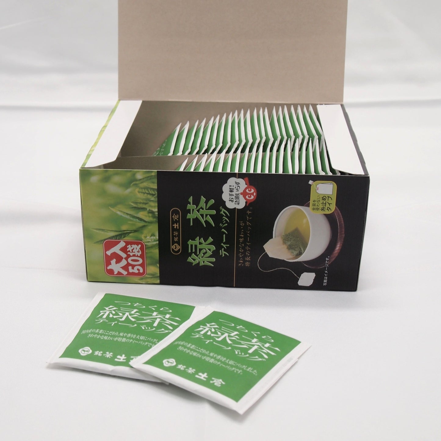 土倉 緑茶ティーバッグ 大入 50袋入 中身