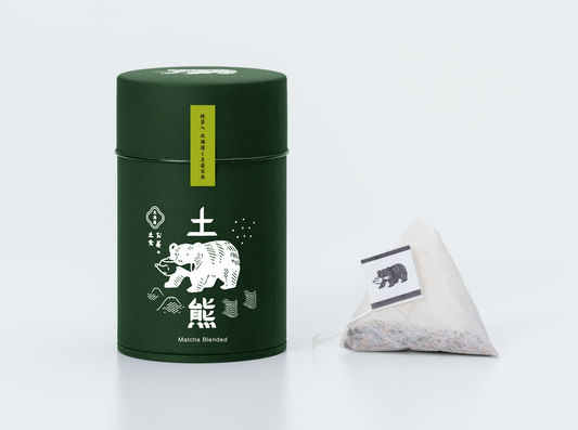 土熊 抹茶入 くま笹玄米 お茶缶【ティーバッグ8袋入】
